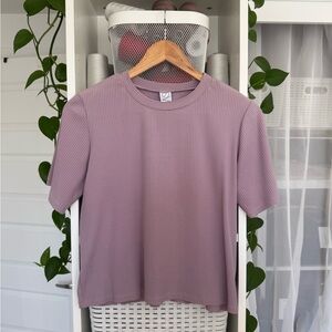 Mauve Crop Short Sleeve Tee
